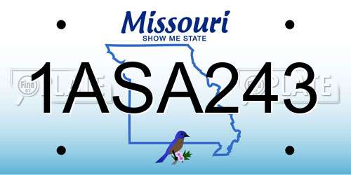 1ASA243 Missouri License Plate