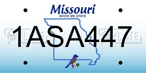 1ASA447 Missouri License Plate