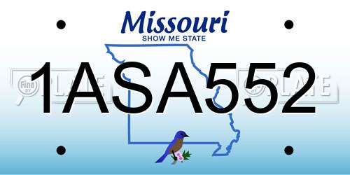 1ASA552 Missouri License Plate