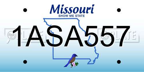 1ASA557 Missouri License Plate