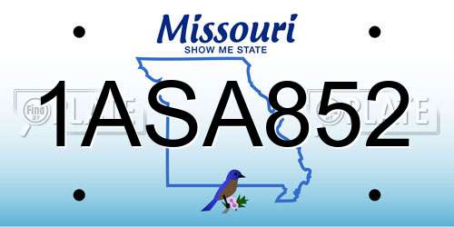1ASA852 Missouri License Plate