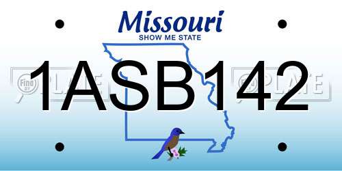 1ASB142 Missouri License Plate