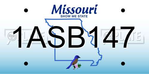 1ASB147 Missouri License Plate