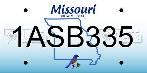 1ASB335 Missouri License Plate