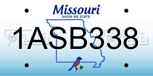 1ASB338 Missouri License Plate