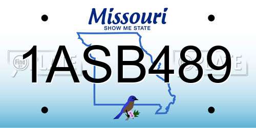 1ASB489 Missouri License Plate