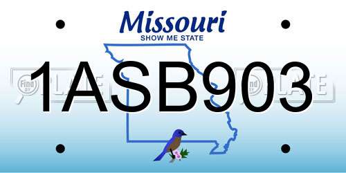 1ASB903 Missouri License Plate