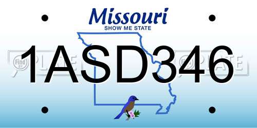 1ASD346 Missouri License Plate