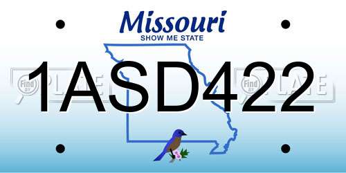 1ASD422 Missouri License Plate
