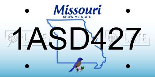 1ASD427 Missouri License Plate