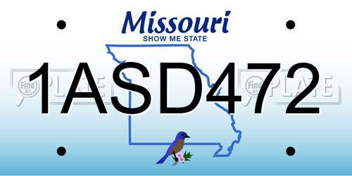 1ASD472 Missouri License Plate