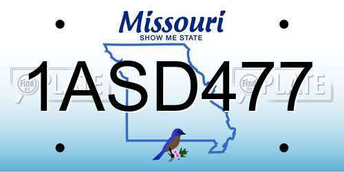 1ASD477 Missouri License Plate