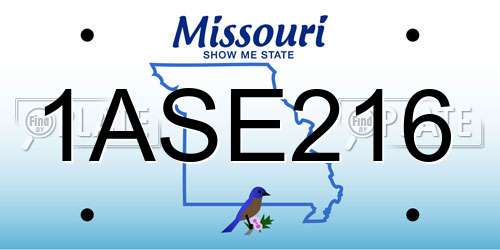 1ASE216 Missouri License Plate