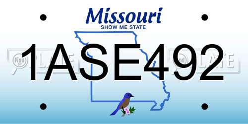 1ASE492 Missouri License Plate