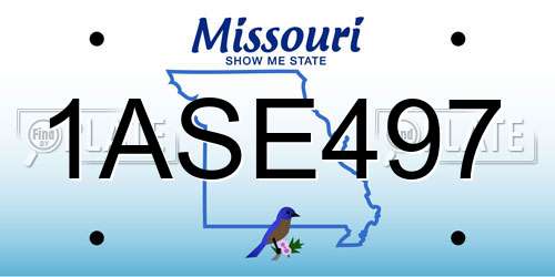1ASE497 Missouri License Plate