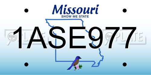 1ASE977 Missouri License Plate