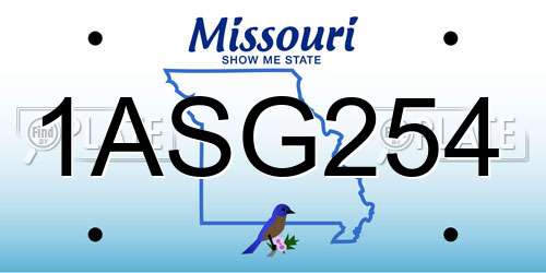 1ASG254 Missouri License Plate
