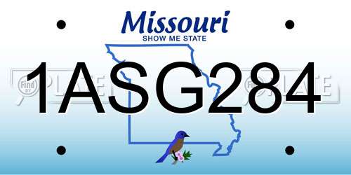 1ASG284 Missouri License Plate