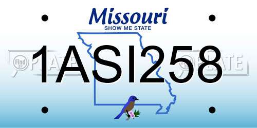 1ASI258 Missouri License Plate