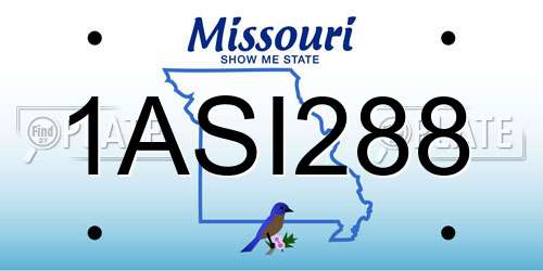 1ASI288 Missouri License Plate