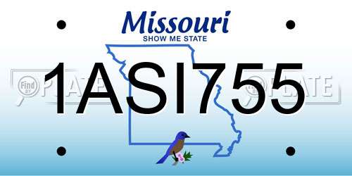 1ASI755 Missouri License Plate
