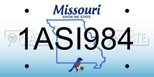 1ASI984 Missouri License Plate