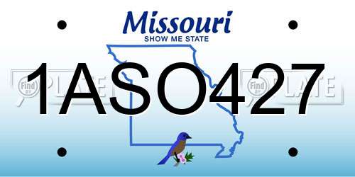 1ASO427 Missouri License Plate