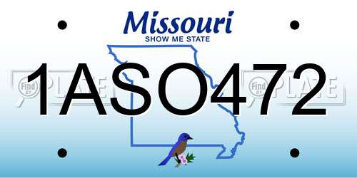 1ASO472 Missouri License Plate