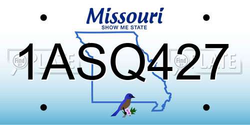 1ASQ427 Missouri License Plate