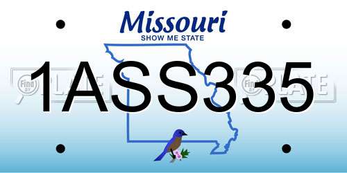 1ASS335 Missouri License Plate