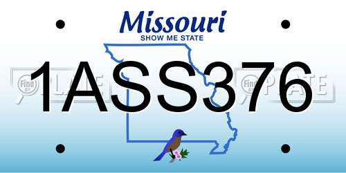 1ASS376 Missouri License Plate
