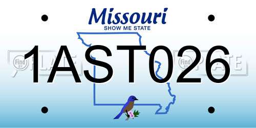 1AST026 Missouri License Plate