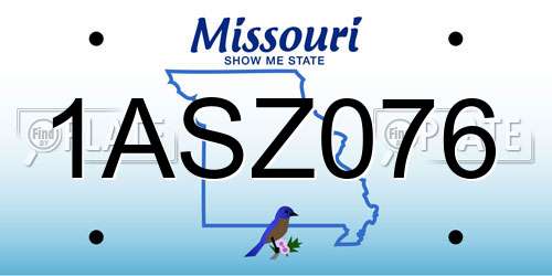 1ASZ076 Missouri License Plate