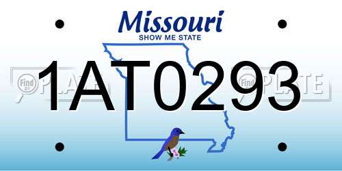 1AT0293 Missouri License Plate