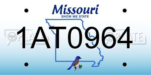 1AT0964 Missouri License Plate