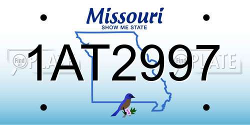 1AT2997 Missouri License Plate