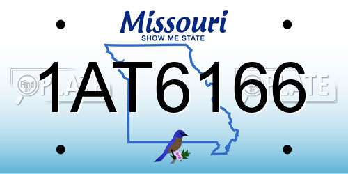 1AT6166 Missouri License Plate