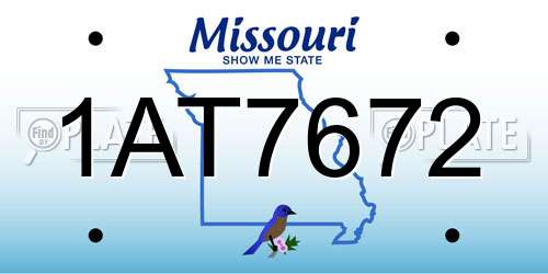1AT7672 Missouri License Plate