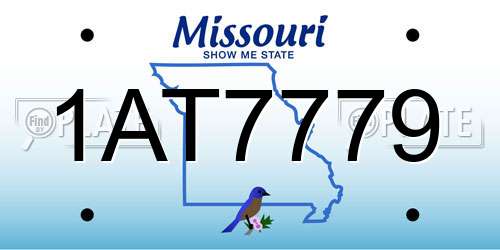 1AT7779 Missouri License Plate