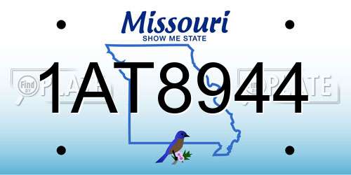 1AT8944 Missouri License Plate