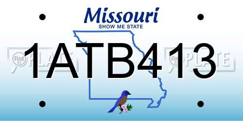 1ATB413 Missouri License Plate