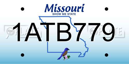 1ATB779 Missouri License Plate