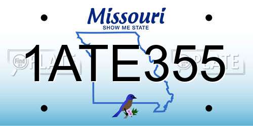 1ATE355 Missouri License Plate