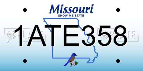 1ATE358 Missouri License Plate
