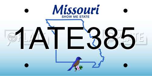 1ATE385 Missouri License Plate