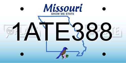 1ATE388 Missouri License Plate