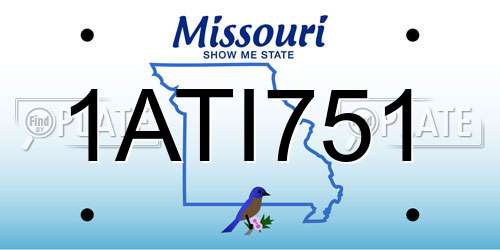 1ATI751 Missouri License Plate