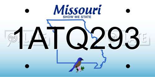1ATQ293 Missouri License Plate