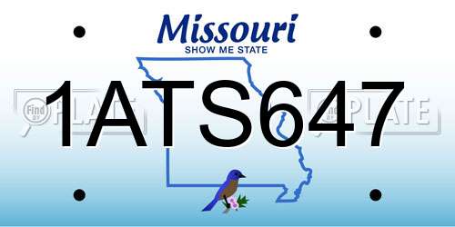 1ATS647 Missouri License Plate