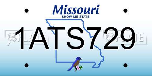 1ATS729 Missouri License Plate